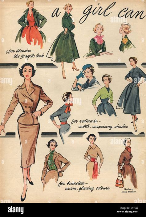 1950s uk fashion magazine plate hi-res stock photography and images - Alamy