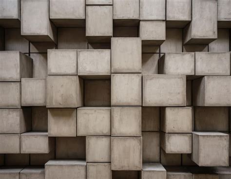 Premium Photo | Wall of deep light colored concrete blocks Background