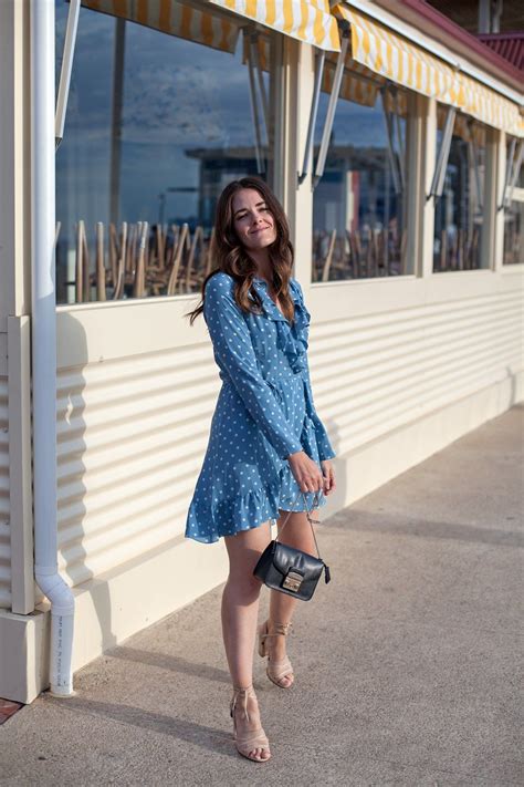 REALISATION PAR THE ALEXANDRA DUSTY BLUE SPOT DRESS - Inspiring Wit