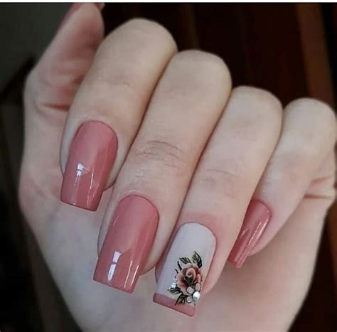 Uñas Cortas Decoradas Uñas Color Rosa Palo - 18 Manicuras En Unas ...