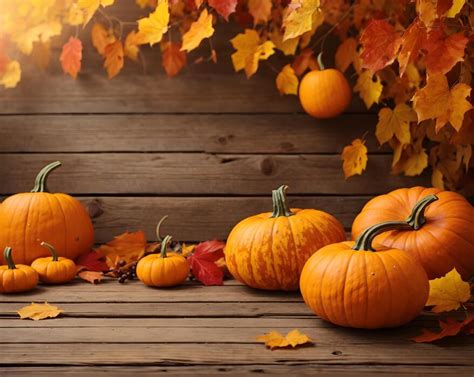 pumpkins fall leaves stock  images  backgrounds