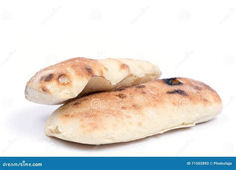 Balkan Somun Bread Isolated Over White Stock Photo - Image of arabian ...