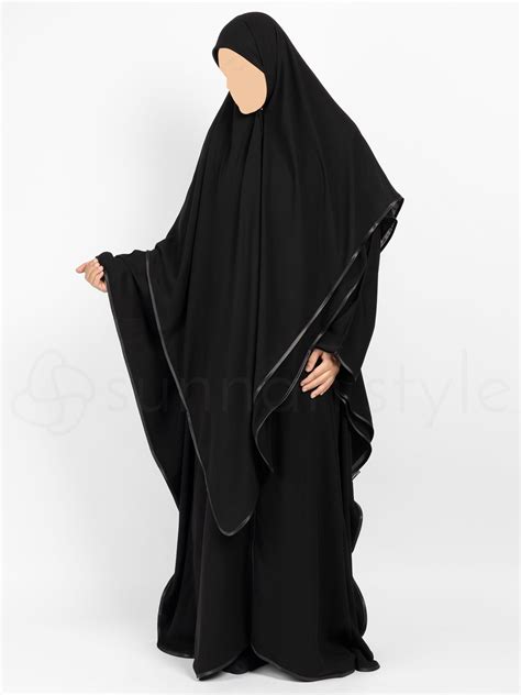 Satin Trimmed Square Hijab - XL