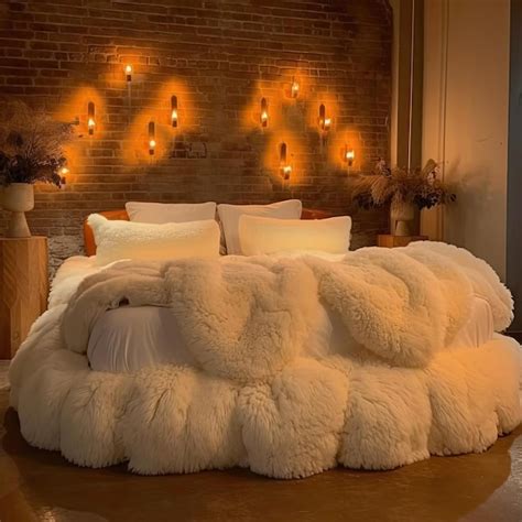 Premium AI Image | Luxury bedroom with big white pillows and a large bed