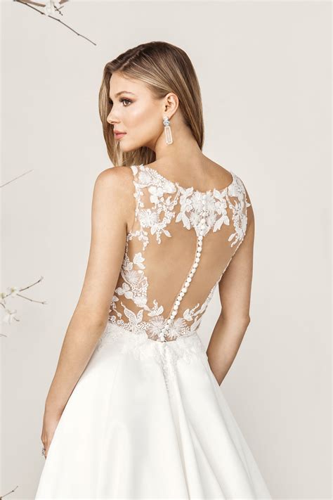 44392: Satin Ball Gown with Sheer Bodice and Illusion Back | Sincerity