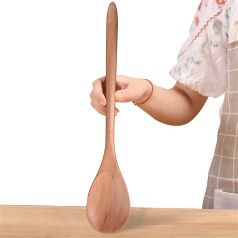 Big Wooden Spoon for Cooking, Large Wood Scoop Utensil, 17-inch Kitchen