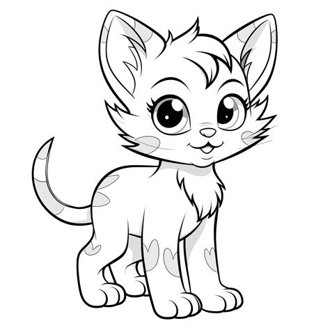 Gatinho giro para colorir: Descarregar grátis