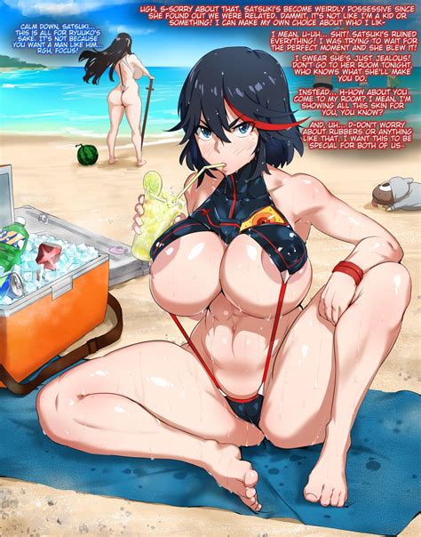 Rule 34 - abs barefoot beach big breasts bikini blue eyes blush caption ...