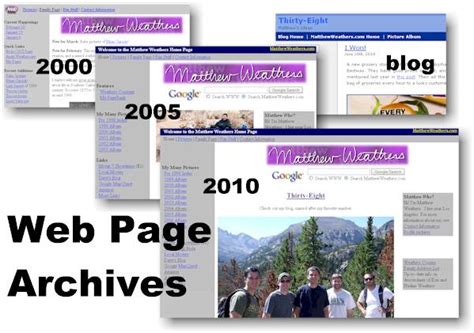 MW - Some historical versions of my web page