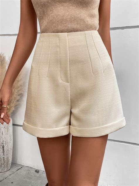 Short taille haute ourlet roulé
