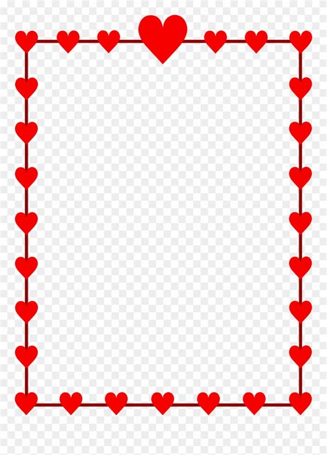 Valentine Heart Clip Art Borders - Valentines Day Border Clip Art - Png ...