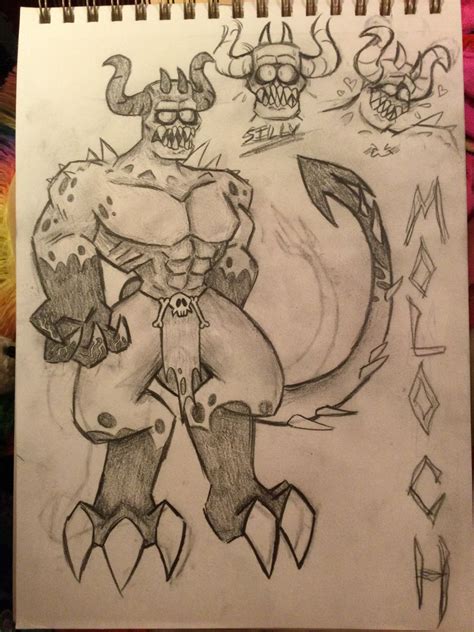 Here is Moloch from Spooky Month | Doodle drawings, Drawings, Spooky