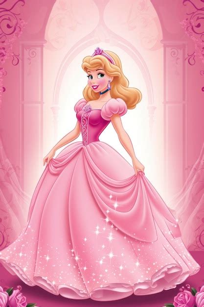 Premium Photo | Printable clipart pictures of a princess on a pink background