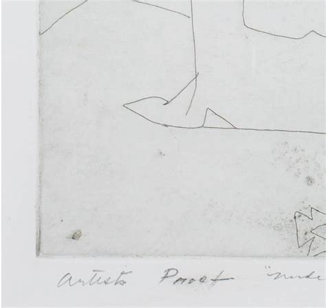 Warren Brandt - "Nude with Her Foot Up, " Original Etching Portrait