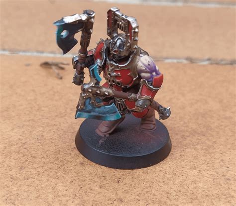 Painted some nmm axe blade for a khorn guy. Pretty happy with the ...