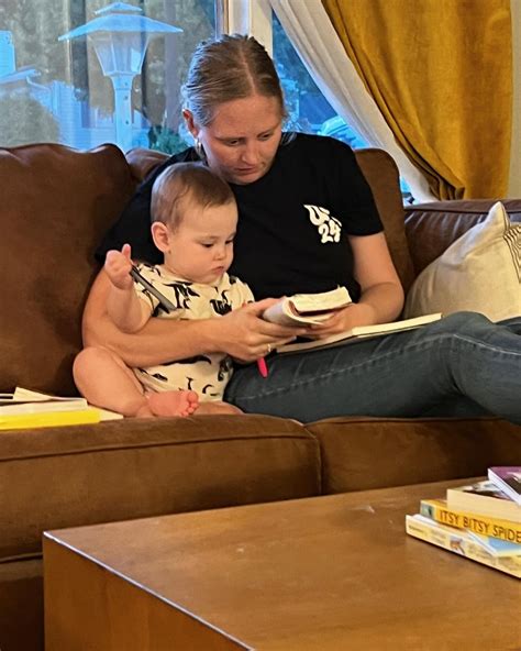 Mommy teaching Banner how to read the Bible!