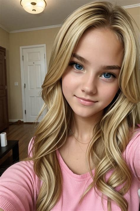 pretty blonde teen   selfie seaart ai