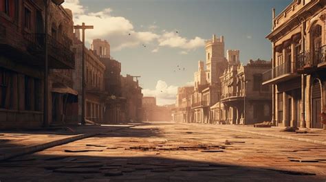 Premium Photo | A photo of a deserted historic city street