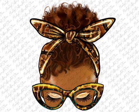 Afro Messy Bun Png Sublimation Design Black Woman Clipart - Etsy