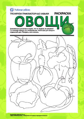 Графомоторные навыки: овощи №2 – распечатать задание Развитие моторики ...