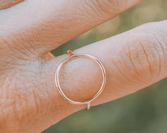 silver circle ring etsy