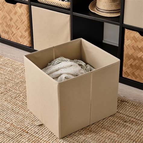 Коробка IKEA KOSINGEN 33x38x33 см бежевый органайзер для хранения вещей ...