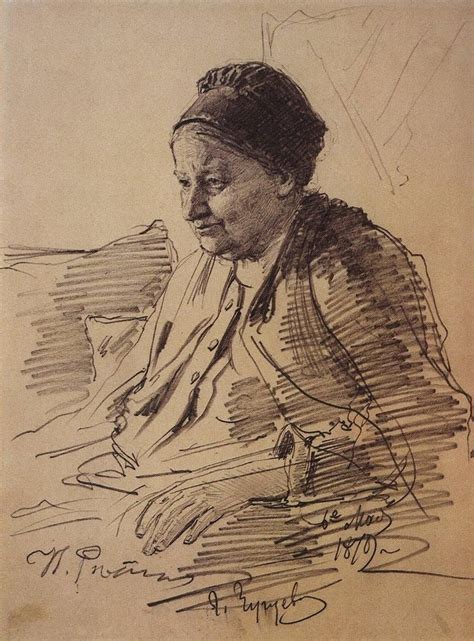 Илья Ефимович Репин - Портрет Т. С. Репиной, матери художника, 1879, 22 ...