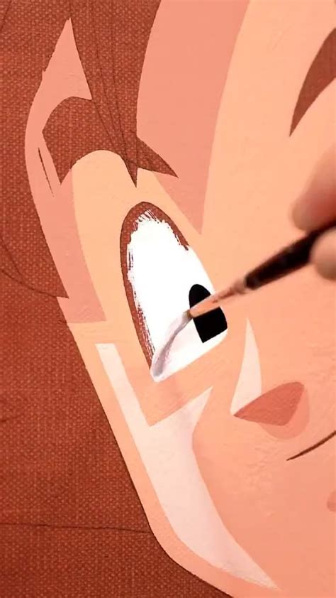 Precision brush strokes on this Goku painting - painted by James Lewis ...