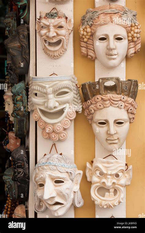 Greece, Central Greece Region, Athens, Greek drama masks Stock Photo ...