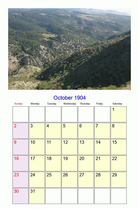 October 1904 - Roman Catholic Saints Calendar