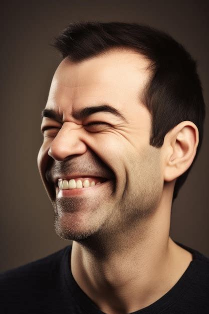 premium photo cropped closeup image   man winking   copyspace