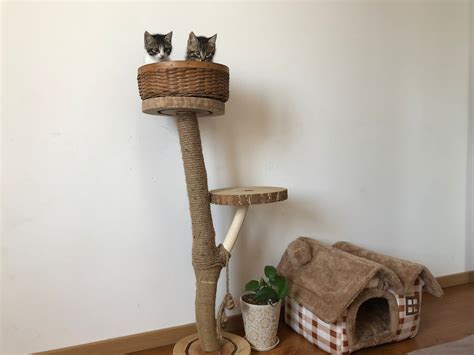 Handmade Wooden Cat Tree - Etsy