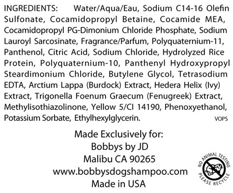 Bobbys Dog Shampoo eliminates odor and hot spots