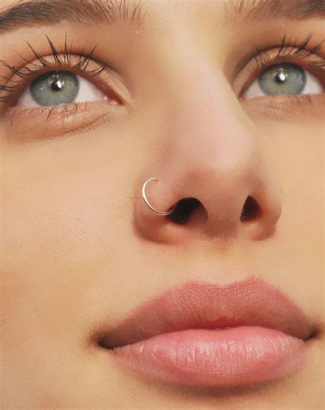 Nose Ring/Sterling Silver Nose Ring/Cartilage Hoop Earring/24 | Etsy in ...