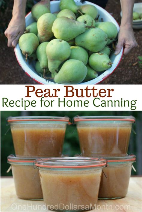 Pear Butter Canning Recipe at Maddison Pickworth blog