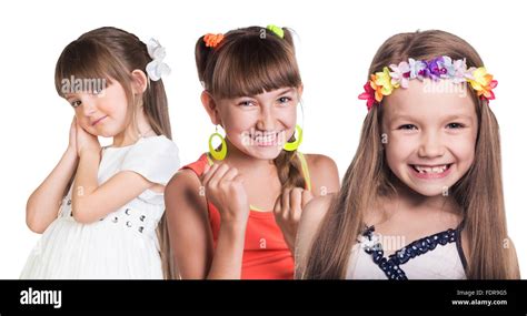 Group of little happy girls Stock Photo - Alamy