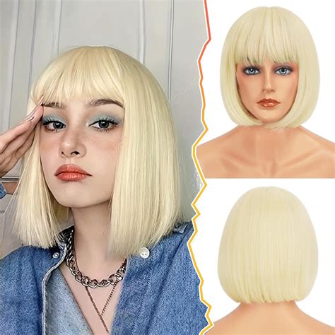 Amazon.com: BARSDAR Long Wavy Wig + Short Bob Bangs Wig : Clothing