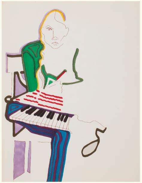 Joni Mitchell - SELF-PORTRAIT WITH KEYBOARD - paintings