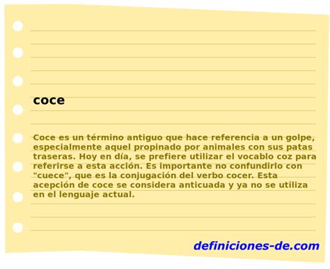 Significado de «coce»