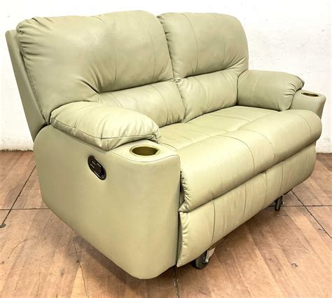 Lot - Modern Leather Loveseat Recliner