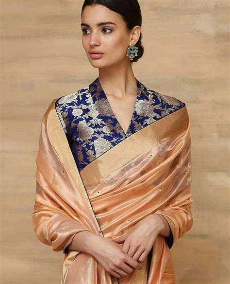 simple silk saree blouse design front   trending