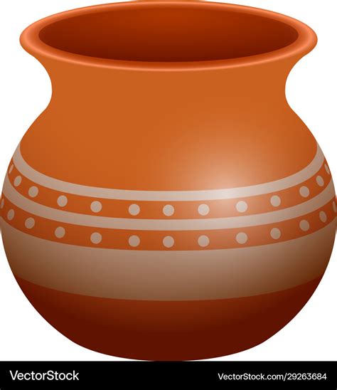 Isolated clay pot Royalty Free Vector Image - VectorStock