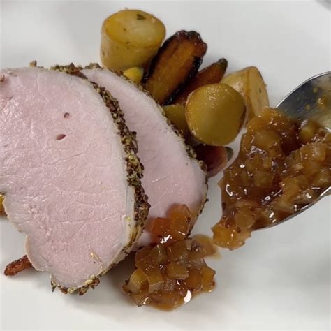 Mustard and Rosemary Pork Loin with Apple Gastrique | Combi Steam Oven