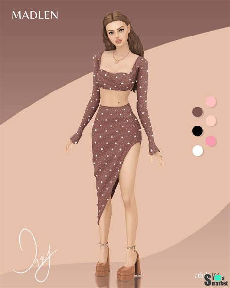 Топ и юбка "Ivy Outfit" для Симс 4 для Симс 4. Скачать мод