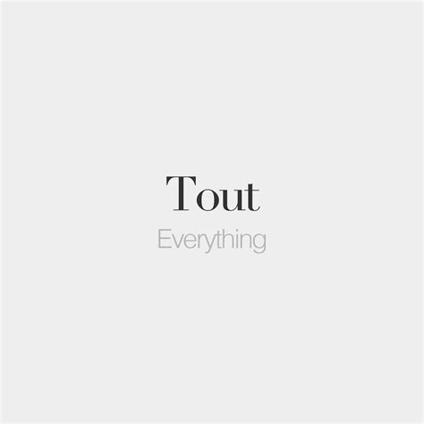 French Words — Tout • Everything • /tu/