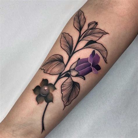 Deadly Nightshade Flower Tattoo