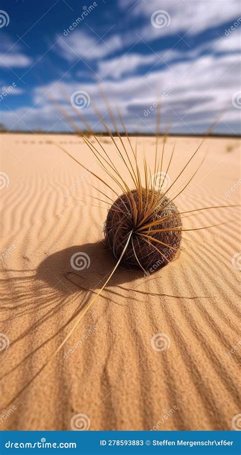 Rolling Tumbleweed in Desert Landscape Stock Illustration ...