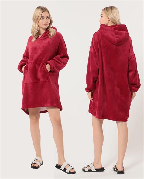 Двухсторонняя толстовка, плед Huggle Hoodie с карманом и капюшоном, для ...