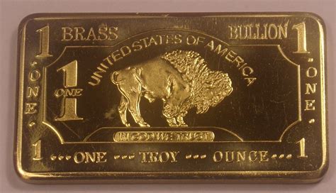 One Troy Ounce Brass Bullion Buffalo Bar | Etsy