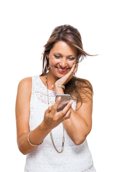 Vivacious Woman Reacting To A Text Message Fancy, Phone, Contemporary